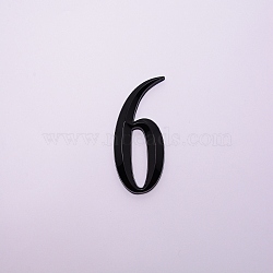 Plastic & PVC Number Sign Labels, Black, Num.6, 6: 49.5x32x8mm(KY-WH0023-A06-03)