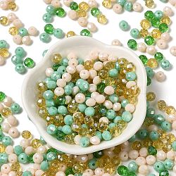 Glass Beads, Faceted, Rondelle, Medium Sea Green, 6x5mm, Hole: 1mm, about 280pcs/60g(EGLA-A034-SM6mm-51)