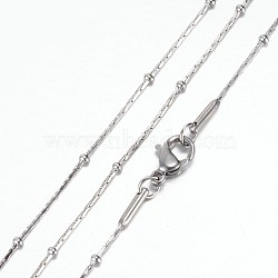 Tarnish Resistant 304 Stainless Steel Coreana Chain Necklaces, with Lobster Claw Clasps, Stainless Steel Color, 19.8 inch(50.5cm), 0.8~1.8mm(STAS-G083-24P)