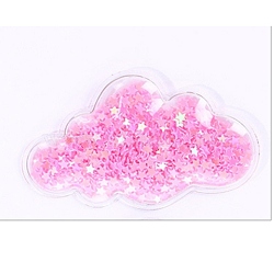 Quicksand Sequin Plastic Cabochons, for Hair Ornament & Costume Accessory, Cloud, Hot Pink, 7.7x4.7cm(X-OHAR-CJC0002-04E)