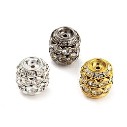 Brass Rhinestone Beads, Barrel, Mixed Color, 11.5x10mm, Hole: 1mm(RB-F035-03)