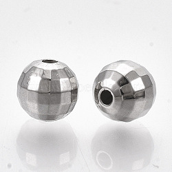 CCB Plastic Beads, Faceted, Round, Platinum, 6mm, Hole: 1.5mm(X-CCB-S160-372C-P)