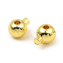 Brass Crimp Beads, Long-Lasting Plated, Round, Real 18K Gold Plated, 5x3.5x3.5mm, Hole: 0.9mm(X-KK-Z030-16A-G)