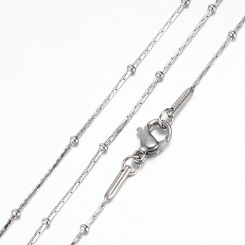 304 Stainless Steel Coreana Chain Necklaces, with Lobster Claw Clasps, Stainless Steel Color, 19.8 inch(50.5cm), 0.8~1.8mm