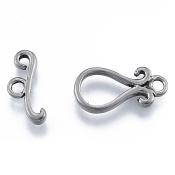 304 Stainless Steel Toggle Clasps, Teardrop, Stainless Steel Color, Bar: 7x17x2.5mm, Hole: 2.5mm, Heart: 19.5x10x2mm, Hole: 2mm.