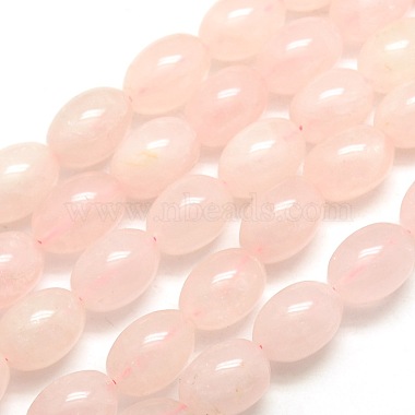 18mm Pink Oval Rose Quartz Beads