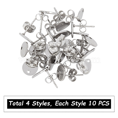 304 Stainless Steel Stud Earring Findings(STAS-UN0007-55)-3