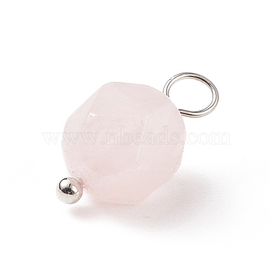 Faceted Natural Rose Quartz Pendants(PALLOY-JF01694-04)-3