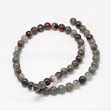 Natural Bloodstone Beads Strands(G-P025-21-6mm)-2