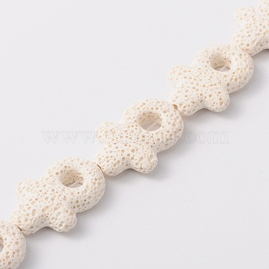 38mm White Mark Lava Beads