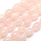 Oval Natural Rose Quartz Beads Strands(G-P063-09)-1