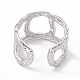 304 Stainless Steel Twist Cricle Hollow Open Cuff Rings for Women(RJEW-G275-07P)-3
