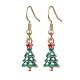 Boucles d'oreilles pendantes en strass en alliage d'arbre de noël(EJEW-JE05828-01)-1