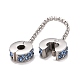304 Stainless Steel Flat Round Safety Chain Clip Lock Stopper Charms(STAS-C047-08P)-4