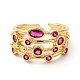 Brass Micro Pave Cubic Zirconia Cuff Rings for Women(RJEW-P087-05G-01)-2