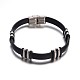 Jewelry Black Color PU Leather Cord Bracelets(BJEW-G467-16)-1
