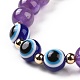 5 pièces de lapis-lazuli naturel (teint) & améthyste & oeil de tigre & perles d'aventurine verte ensemble de bracelets extensibles(BJEW-JB08936)-5
