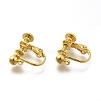 316 Stainless Steel Clip-on Earring Findings, Real 18K Gold Plated, 13.5x17x5mm(EJEW-R019-01G)