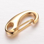 304 Stainless Steel Keychain Clasp Findings, Self Closing Clasps, Ion Plating (IP), Golden, 21x10x6mm, Hole: 3x5mm(STAS-I045-01A)