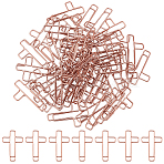 108pcs 6 Colors Metal Paper Clip, Cross, 33x23x2mm, 50pcs(AJEW-CP0008-65E)