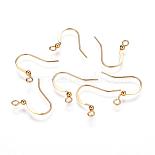 Golden Brass Earring Hooks(KK-Q365-G-NF)