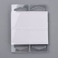 Transparent PVC Self Adhesive Hang Tabs, with Euro Slot Hole Foldable, for Store Retail Display Tabs, Clear, 5x3.8x0.05cm(CDIS-Z001-01A)