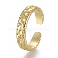 Adjustable Brass Toe Rings, Open Cuff Rings, Open Rings, Textured, Golden, Size 4, Inner Diameter: 14.5mm(RJEW-EE0002-11G)