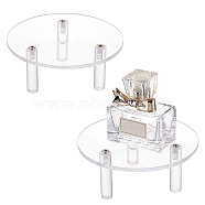 Round Transparent Acrylic Minifigure Display Stands, Model Display Riser for Toys Figures Makeup, Clear, Finish Product: 12x5cm, about 8pcs/set(ODIS-WH0002-53)