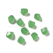 Glass Imitation Austrian Crystal Beads, Faceted, Diamond, Lime Green, 8x7.5mm, Hole: 0.9mm(GLAA-H024-13A-13)