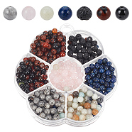 490Pcs 7 Styles Natural Mixed Gemstone Beads, Round, 4mm, Hole: 0.5~1mm(G-NB0004-38)