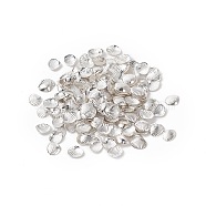 (Defective Closeout Sale: Oxidation) Brass Metallic Nail Cabochons, Nail Art Decoration Accessories, Shell, Silver, 5x4x0.5mm, about 2500pcs/50g(MRMJ-XCP0001-39S)