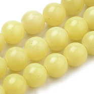 Natural Lemon Jade Beads Strands, Round, 8mm, Hole: 1mm, about 50pcs/strand, 15.7 inch(G-S259-46-8mm)