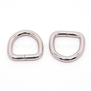 Iron D Rings, Buckle Clasps, For Webbing, Strapping Bags, Garment Accessories, Platinum, 23x24x3.8mm(IFIN-WH0061-03C-P)