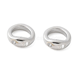 Brass Ring Charm Connectors, Bracelet Necklace End Loop Wire Protector, Platinum, 5x1mm, Hole: 0.7mm(X-KK-U056-55P)