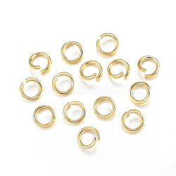 304 Stainless Steel Open Jump Rings, Metal Connectors for DIY Jewelry Crafting and Keychain Accessories, Real 18K Gold Plated, 18 Gauge, 6x1mm(A-STAS-F084-22G)