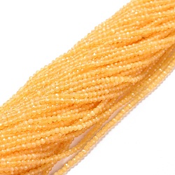 Cat Eye Beads Strands, Round, Faceted, Orange, 2mm, Hole: 0.2mm, 14.17 inch(36cm), 174~184pcs/strand(CE-I005-A7)