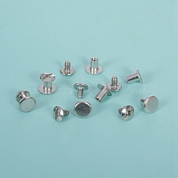 Iron Jewelry Box Drawer Handles, Cabinet Knobs, Nipple Stud Rivets for Phone Case DIY, Platinum, 8.5x8mm(PW-WG57742-04)