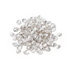 (Defective Closeout Sale: Oxidation) Brass Metallic Nail Cabochons, Nail Art Decoration Accessories, Shell, Silver, 5x4x0.5mm, about 2500pcs/50g(MRMJ-XCP0001-39S)