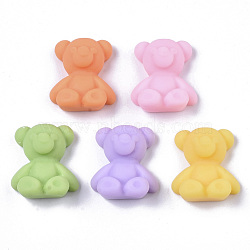 Opaque Resin Cabochons, Bear, Mixed Color, 22x19x9mm(CRES-N026-10)