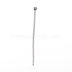 304 Stainless Steel Ball Head Pins, Stainless Steel Color, 35mm, Pin: 0.7mm, 21 Gauge, Head: 2mm(STAS-D448-025P)