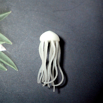 Sealife Model, UV Resin Filler, Epoxy Resin Jewelry Making, Jellyfish, White, 1.9x0.7cm
