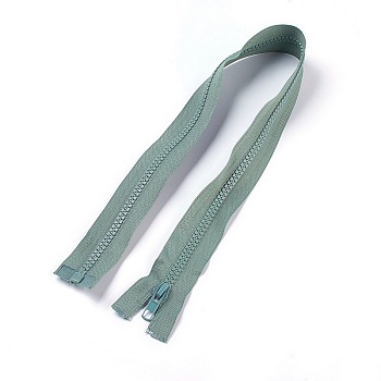 Garment Accessories, Nylon and Resin Zipper, with Alloy Zipper Puller, Zip-fastener Components, Dark Sea Green, 57.5x3.3cm