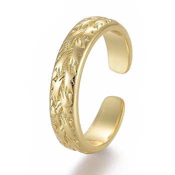 Adjustable Brass Toe Rings, Open Cuff Rings, Open Rings, Textured, Golden, Size 4, Inner Diameter: 14.5mm