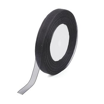 Organza Ribbon, Black, 3/8 inch(10mm), 50yards/roll(45.72m/roll), 10rolls/group, 500yards/group(457.2m/group)