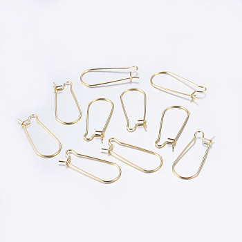 304 Stainless Steel Hoop Earrings, Golden, 21 Gauge, 25x10.5x2.5mm, Pin: 0.7mm