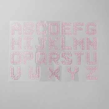 Arcylic Stickers, Letter, Pearl Pink, 150x214x1.5mm
