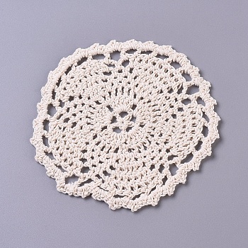 Woven Crochet Coasters Table Mats, for Table Toppers Home Decoration, Floral Pattern, Old Lace, 120x3mm