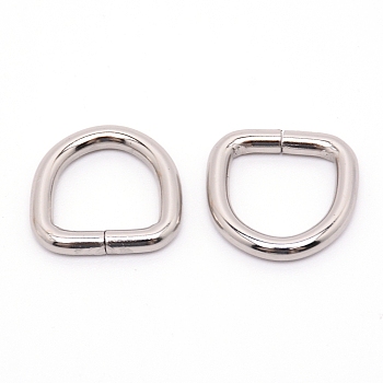 Iron D Rings, Buckle Clasps, For Webbing, Strapping Bags, Garment Accessories, Platinum, 23x24x3.8mm