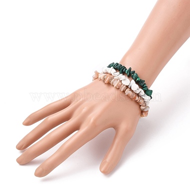 Chip Natural Gemstone Beaded Stretch Bracelets Sets(X-BJEW-JB05699)-7