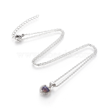 Temperature Changing Color Glass Pendant Necklaces(NJEW-I230-04)-2